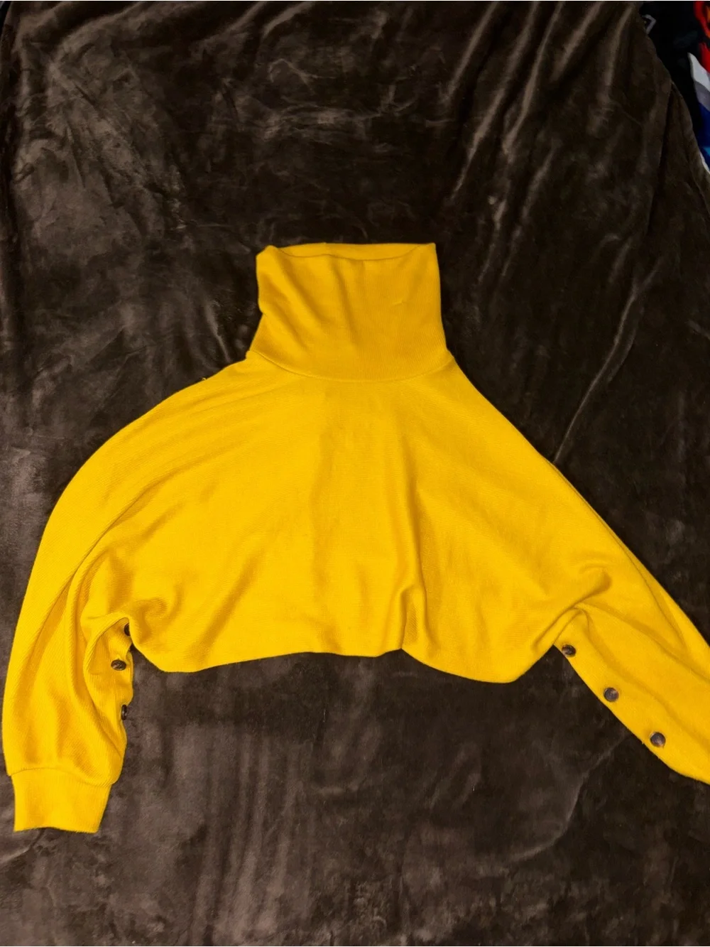 Forever 21 Cropped Mustard Yellow Turtleneck Sweater